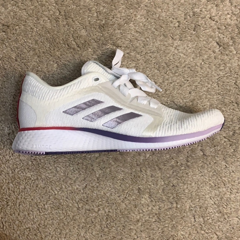 Women’s White/ Purple size 8 1/2 Adidas sneakers
